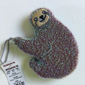 NWT NEW Sloth Scrubbie Sponge Iridescent Holographic Cleaning Dishwashing Animal